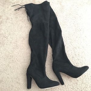 Black Thigh High Boots